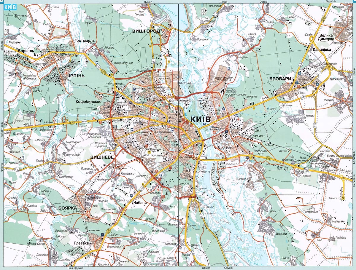 Карта дорог Киева
